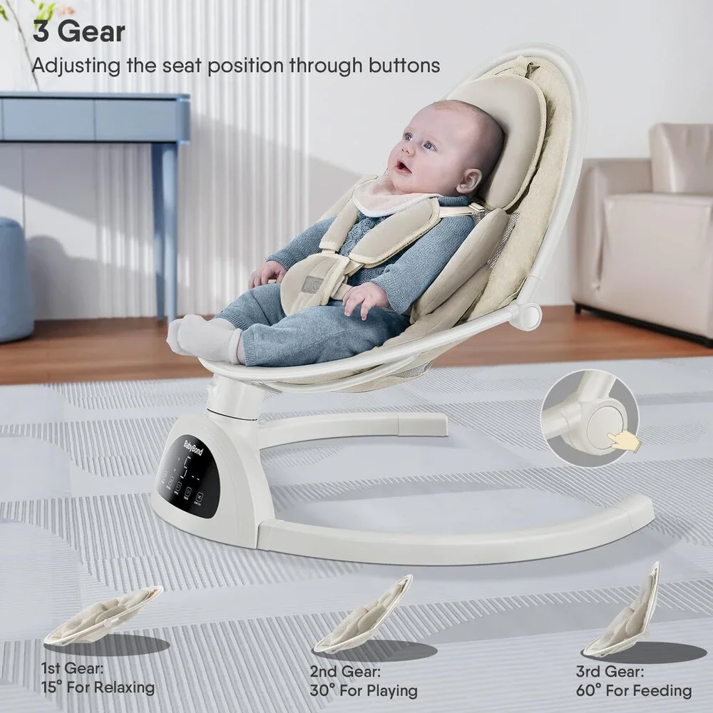 Baby Swings for Infants, Bluetooth Infant Swing with Music Speaker, 3 Seat Posit